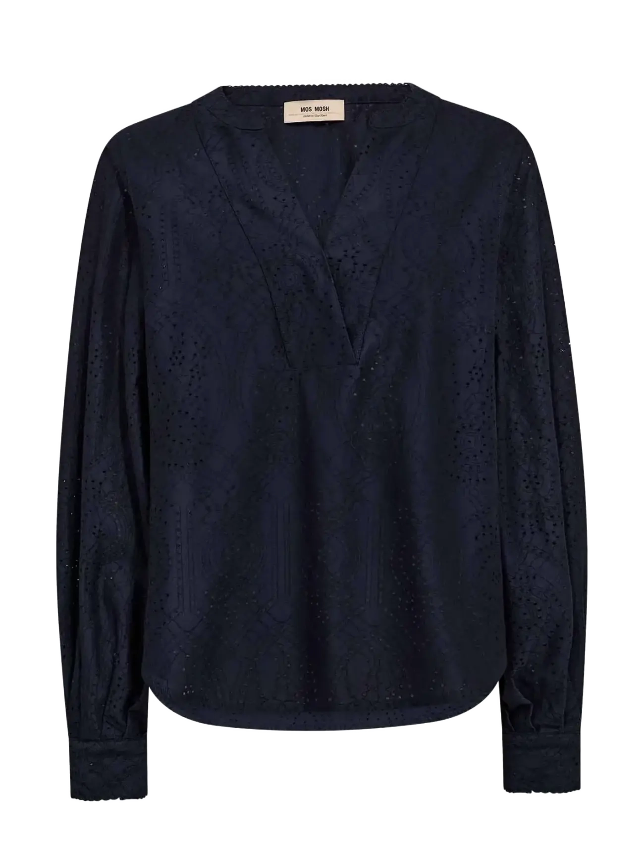 MOS MOSH Mmyen Sina Lace Blouse, Kvinder, Blonde Bluse, Navy, Str: M