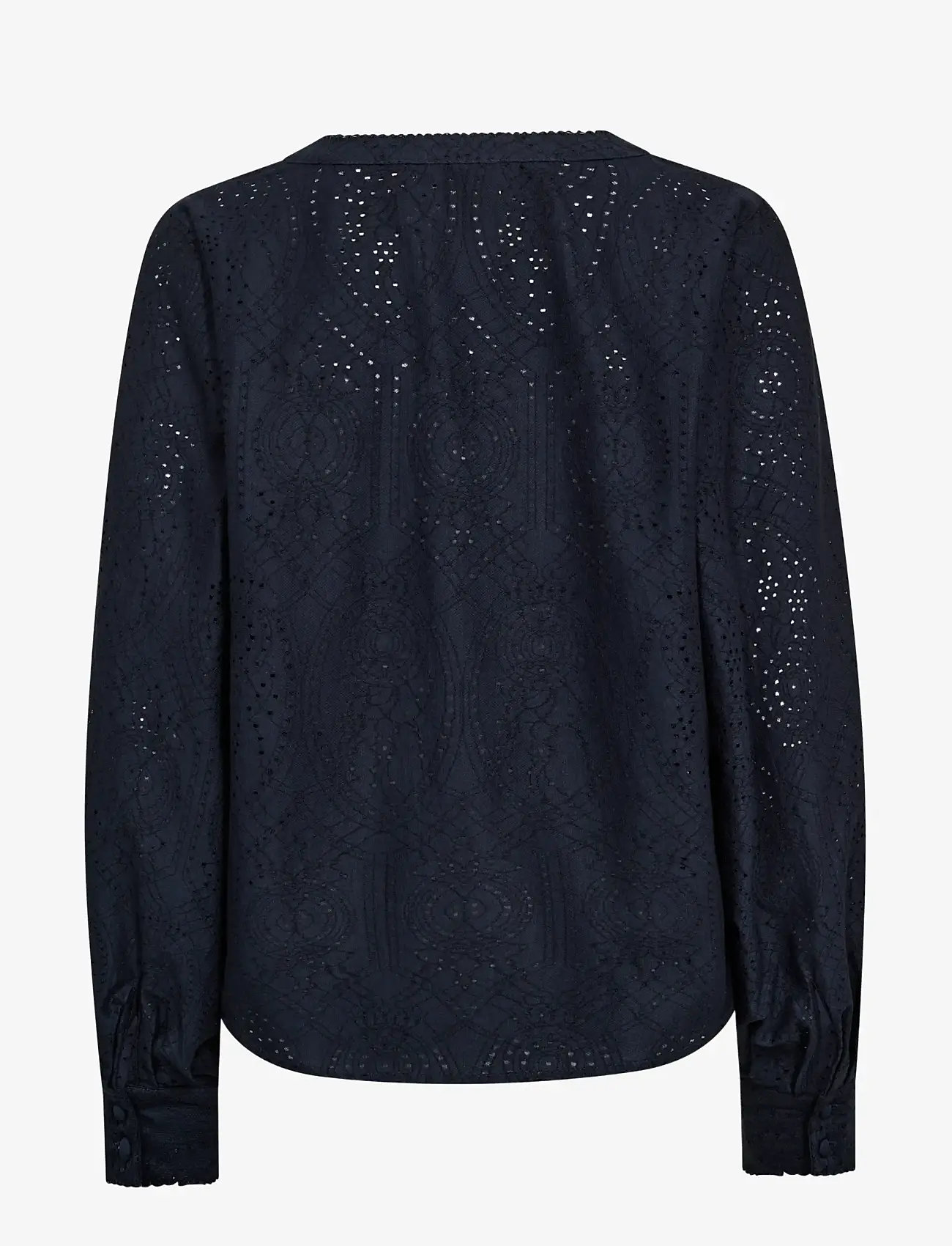 MOS MOSH - MMYen Sina Lace Blouse - langærmede bluser - salute navy - 1