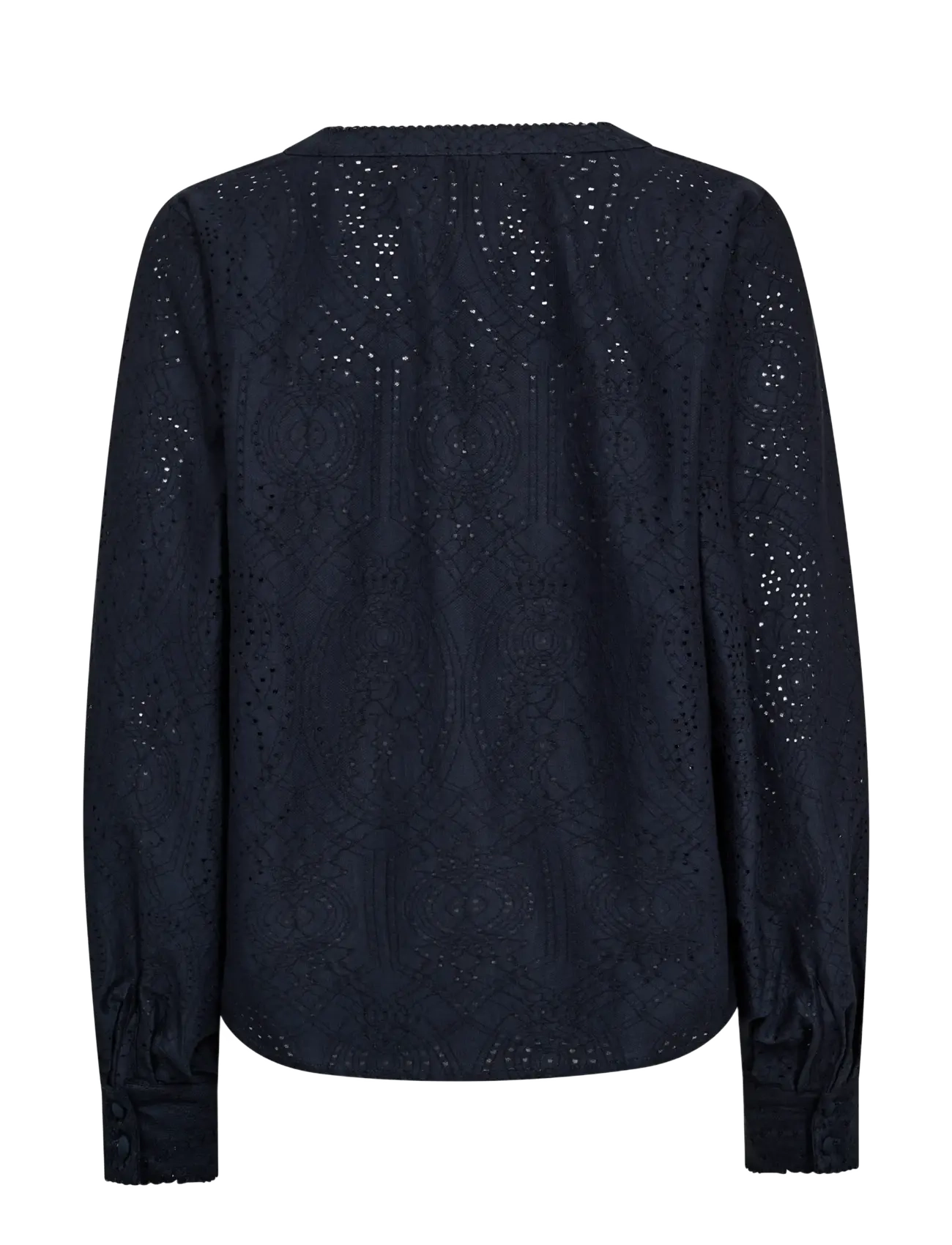 MOS MOSH - MMYen Sina Lace Blouse - langærmede bluser - salute navy - 1