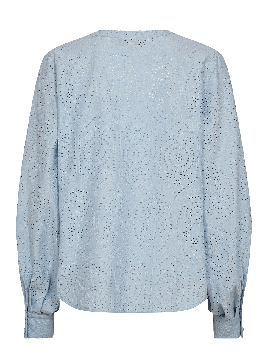 MOS MOSH - MMYen Sina Lace Blouse - langärmelige blusen - skyway - 1