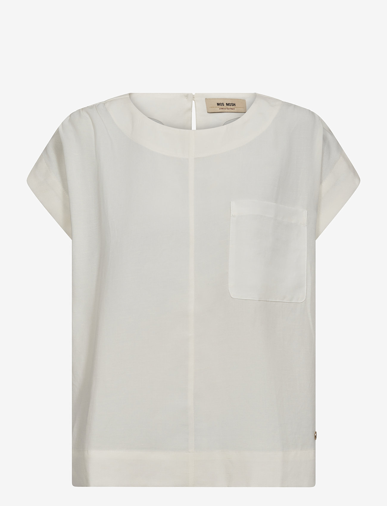 MOS MOSH - MMElena Alexis Blouse - kurzämlige blusen - ecru - 0