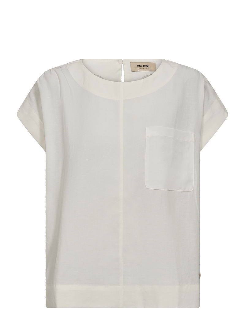 MOS MOSH - MMElena Alexis Blouse - kurzämlige blusen - ecru - 0