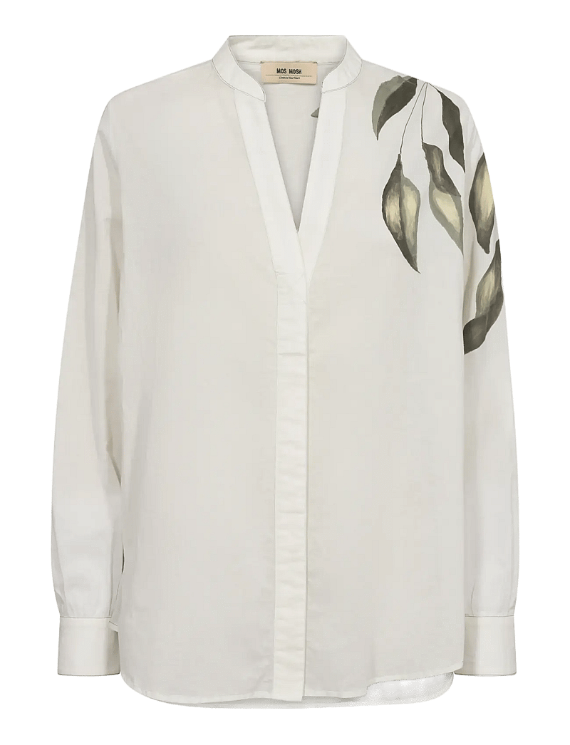 MOS MOSH - MMGemran Flick Blouse - langärmlige blusen - ecru - 0