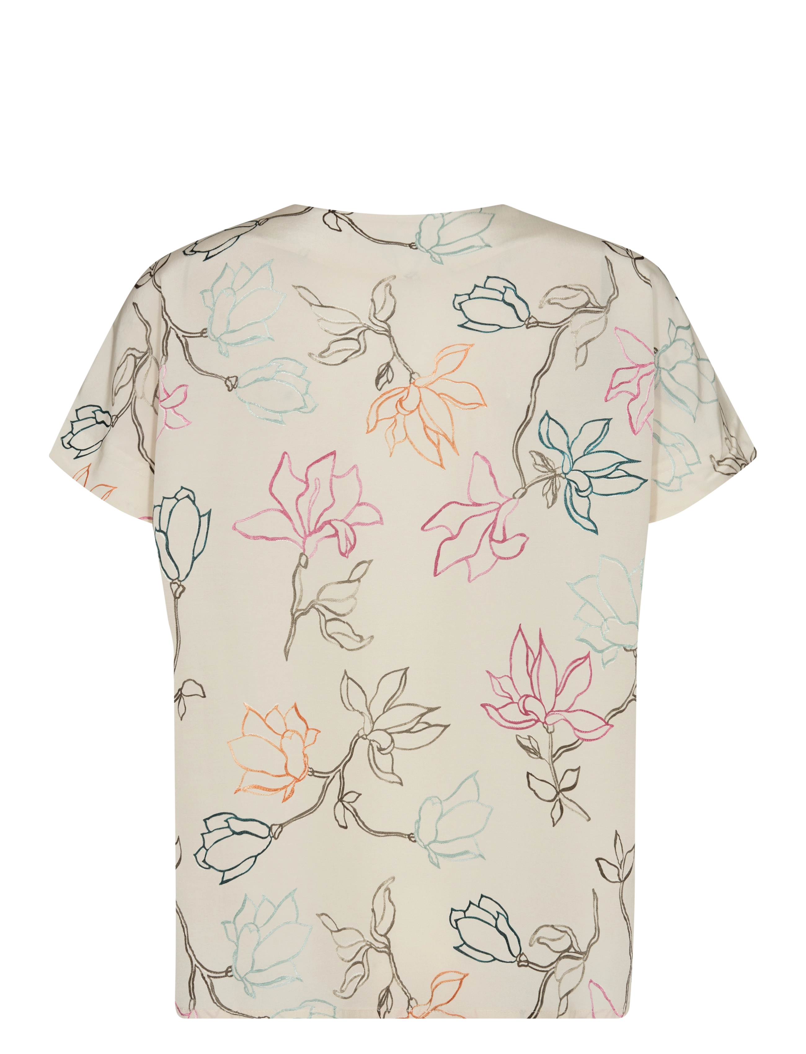 MOS MOSH - MMMargie Leavy Blouse - kortærmede bluser - ecru - 1