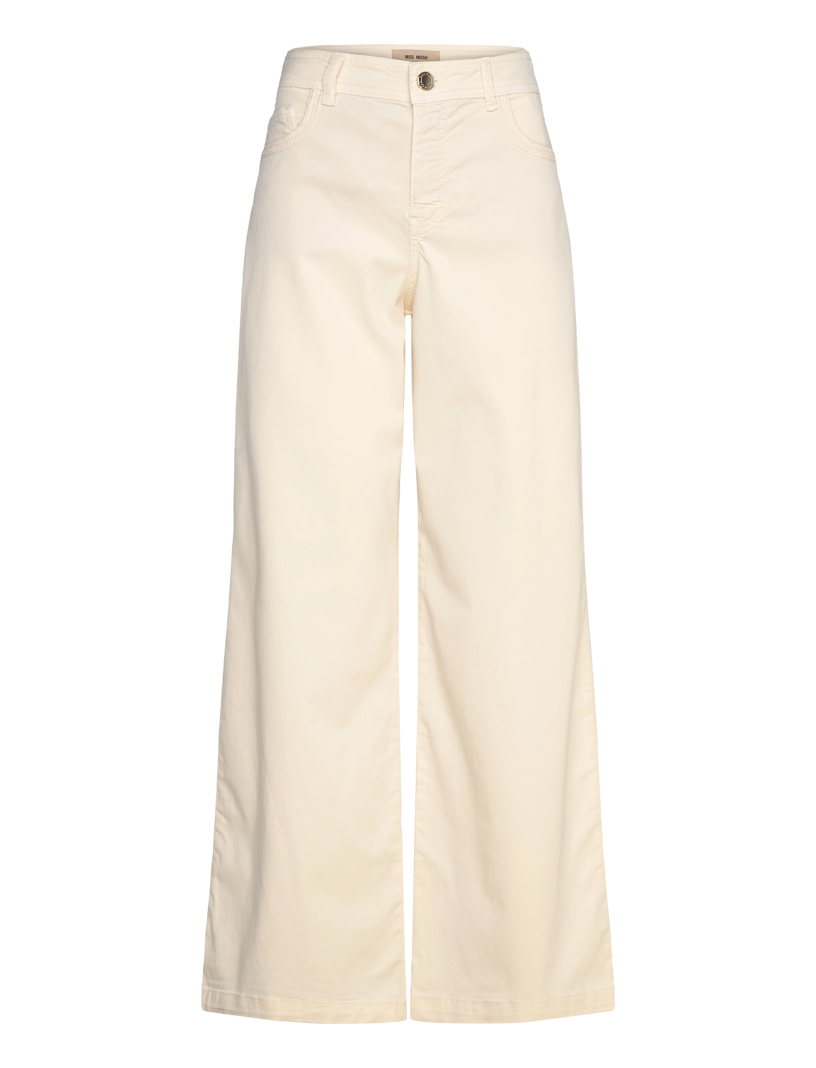 MOS MOSH MMDara Treasure Pant - Brede jeans - ECRU / cream