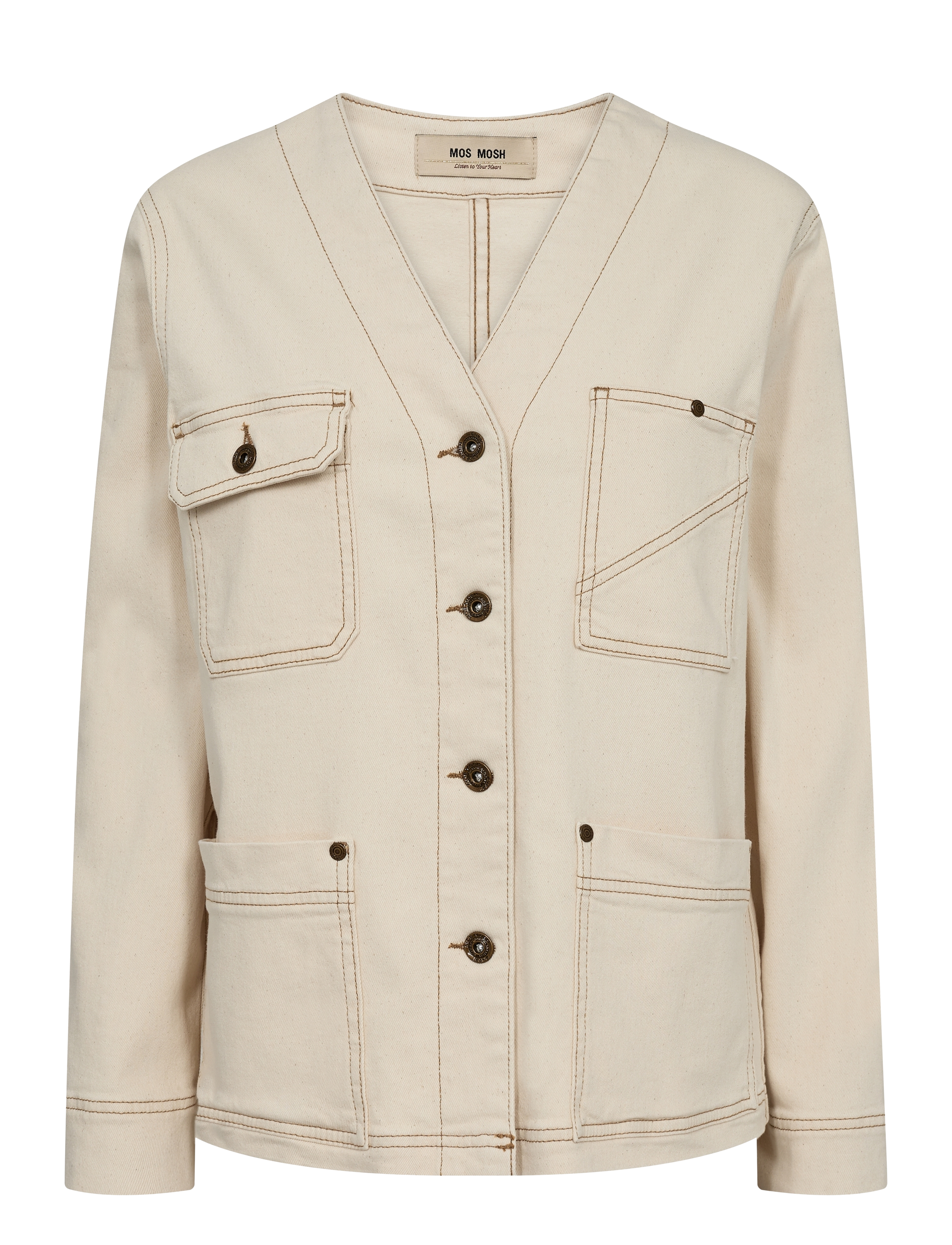 MOS MOSH Mmefe Clay Jacket, S, Cream, Jakker > Denim, Dame