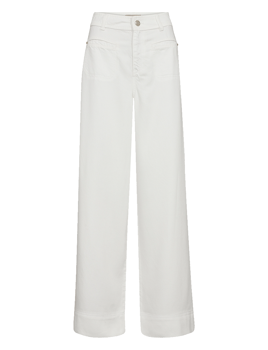 MOS MOSH - MMSoey Beaumont Pant - wide leg trousers - ecru - 0