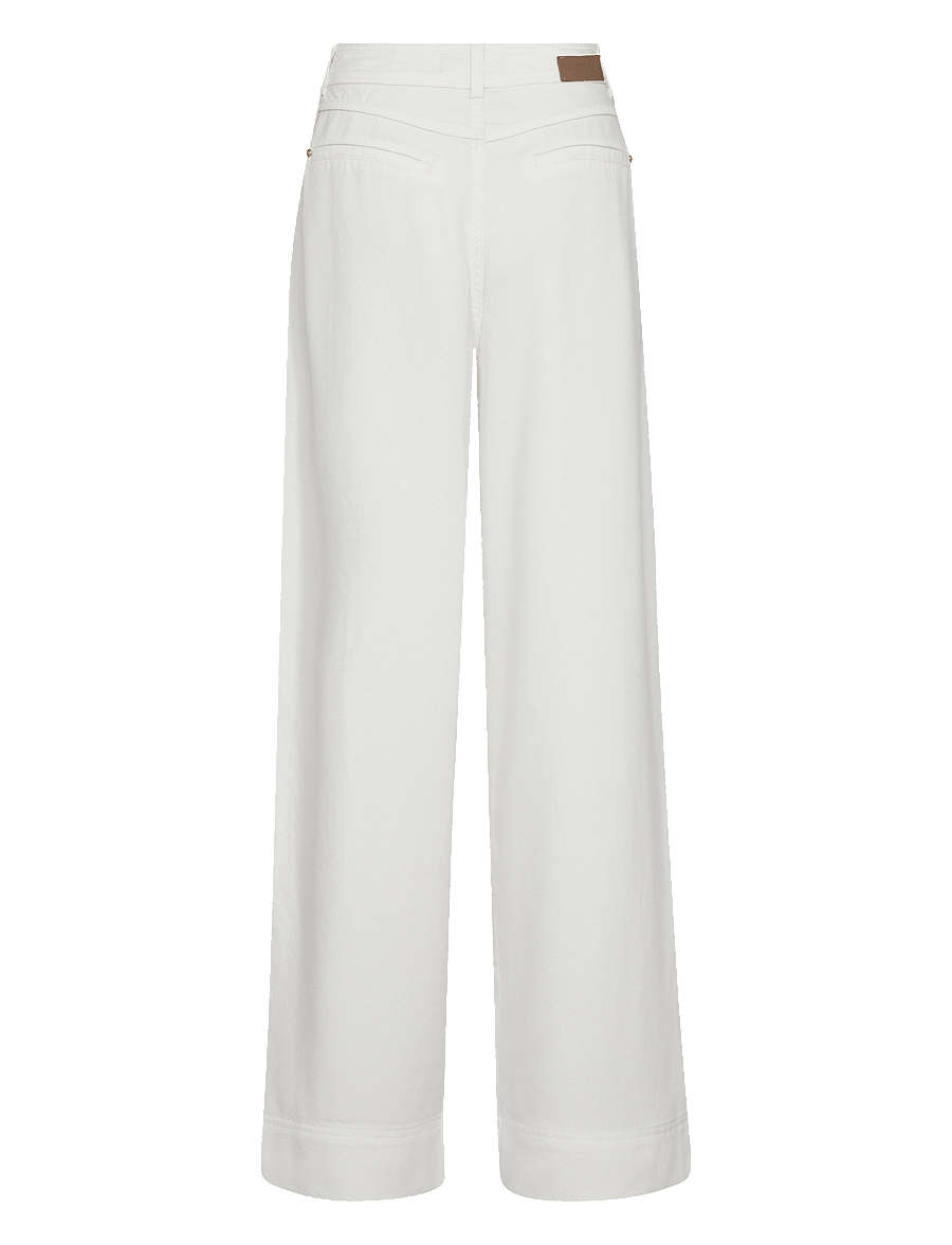 MOS MOSH - MMSoey Beaumont Pant - wide leg trousers - ecru - 1