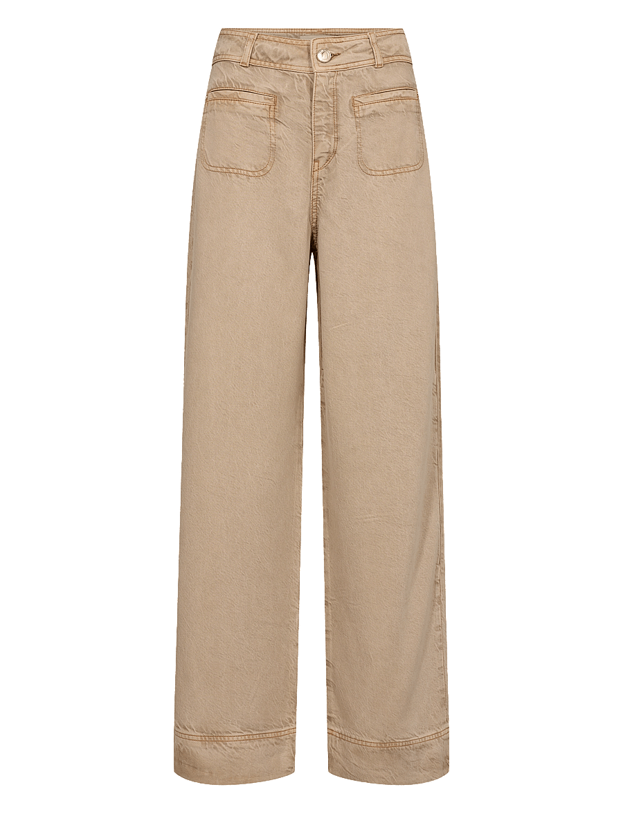 MOS MOSH - MMSoey Beaumont Pant - wide leg trousers - sesame - 0