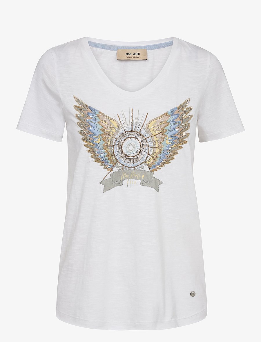 MOS MOSH - MMGethi Deco Tee - t-shirts - white - 0