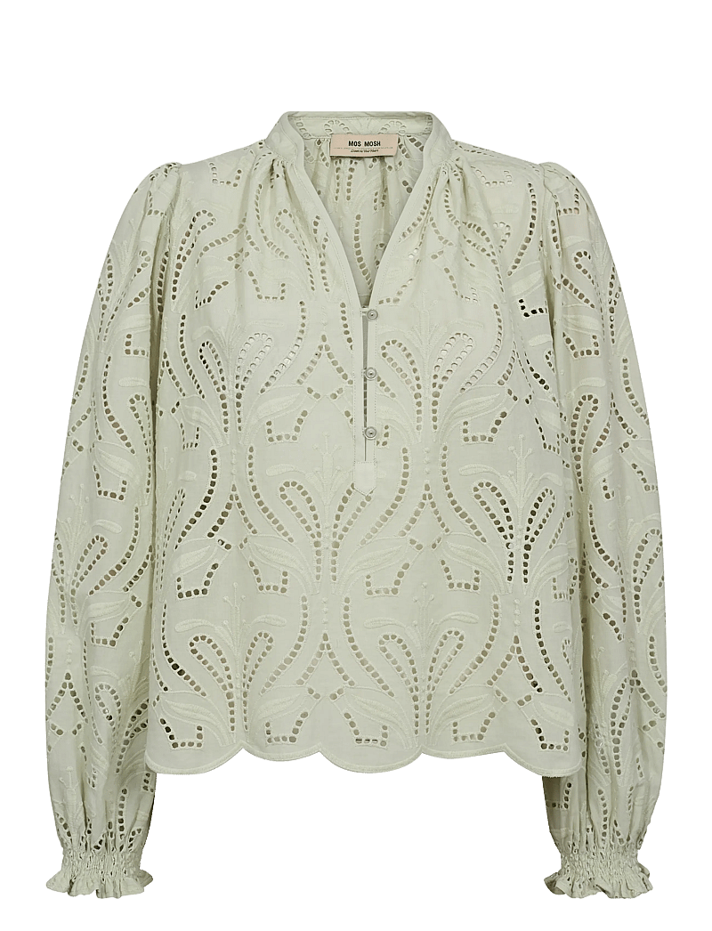 MOS MOSH - MMTazzin Caza Blouse - long sleeved blouses - celadon tint - 1