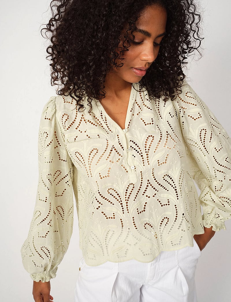 MOS MOSH - MMTazzin Caza Blouse - long sleeved blouses - celadon tint - 0