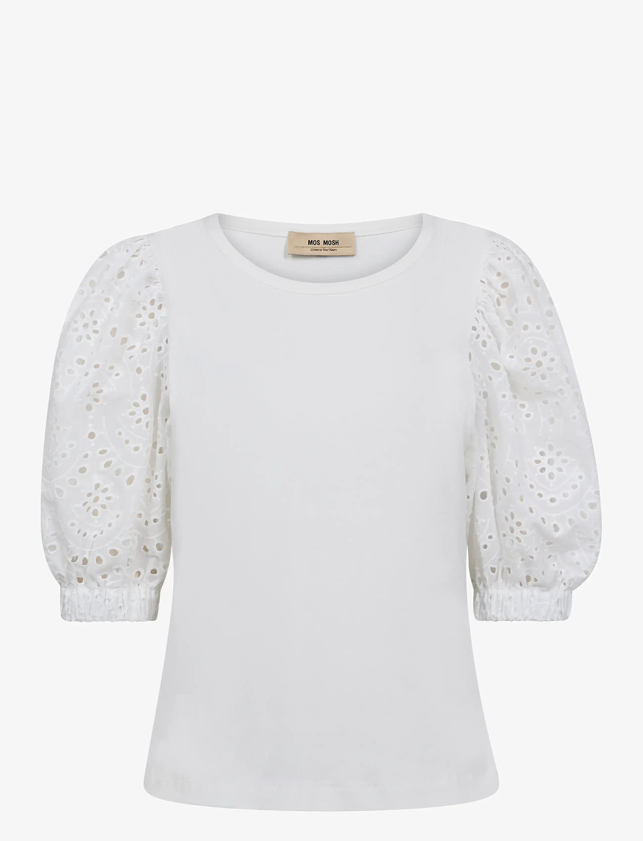 MOS MOSH - MMPuffy O-SS Tee - kurzämlige blusen - white - 0