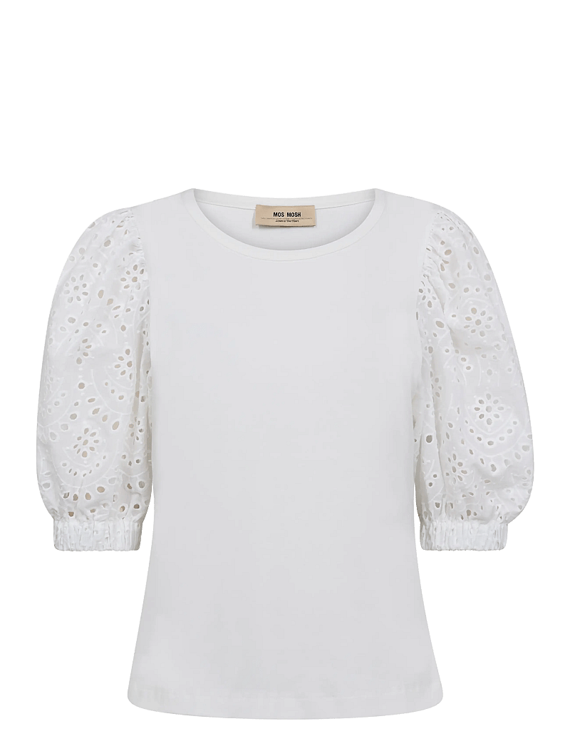 MOS MOSH - MMPuffy O-SS Tee - kurzämlige blusen - white - 0