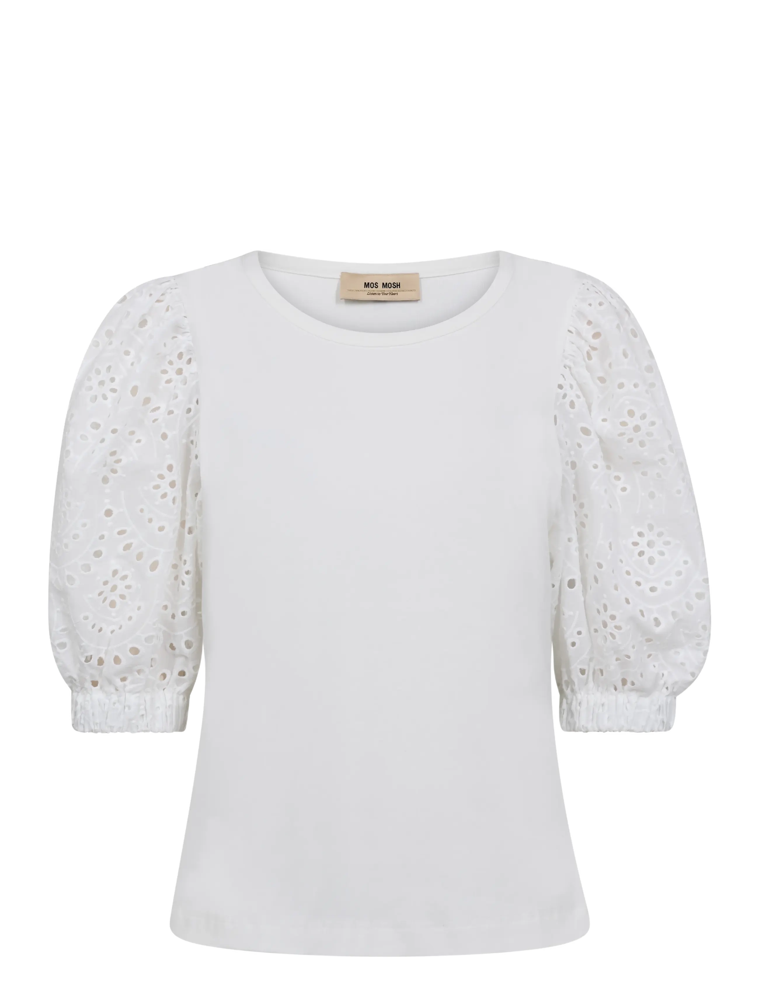 MOS MOSH MMPuffy O-SS Tee - Bluser - WHITE / white