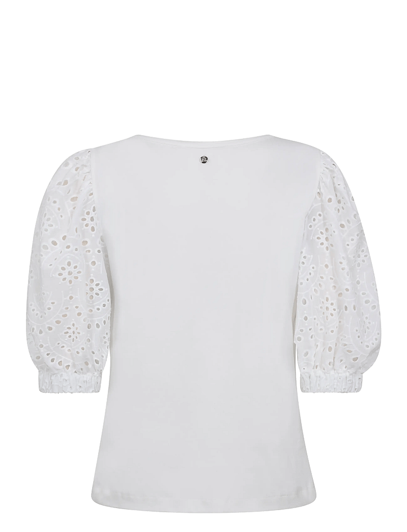 MOS MOSH - MMPuffy O-SS Tee - kurzämlige blusen - white - 1
