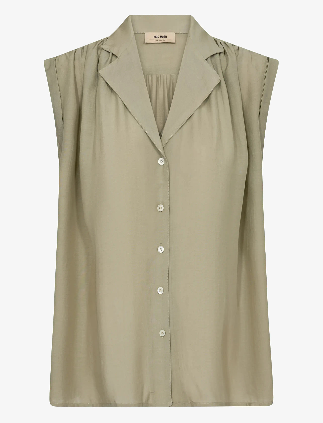 MOS MOSH - MMZuno SL Blouse - Ærmeløse bluser - moss gray - 1