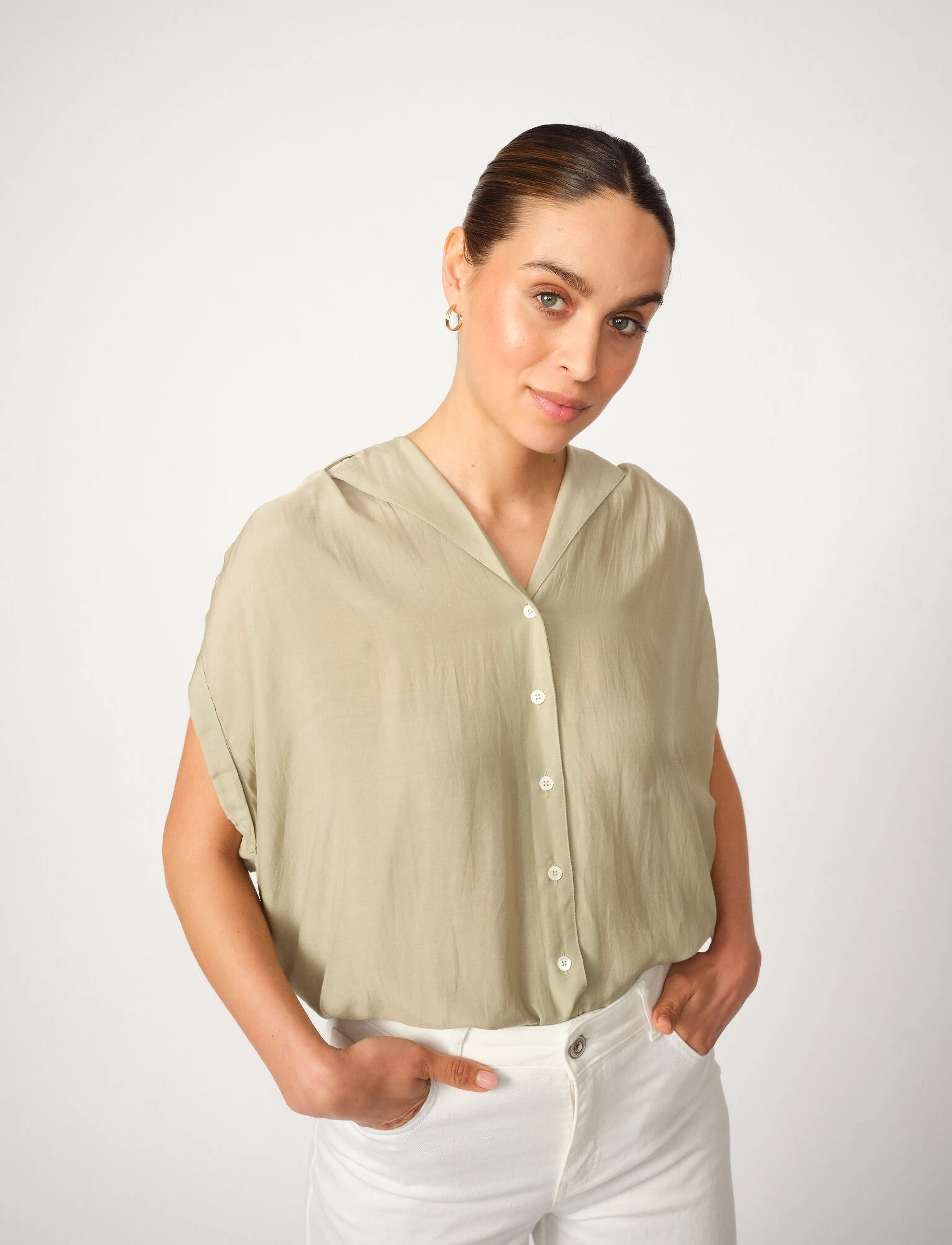 MOS MOSH Mmzuno Sl Blouse, L, Blouses, Khakigrün - Sleeveless, Frauen