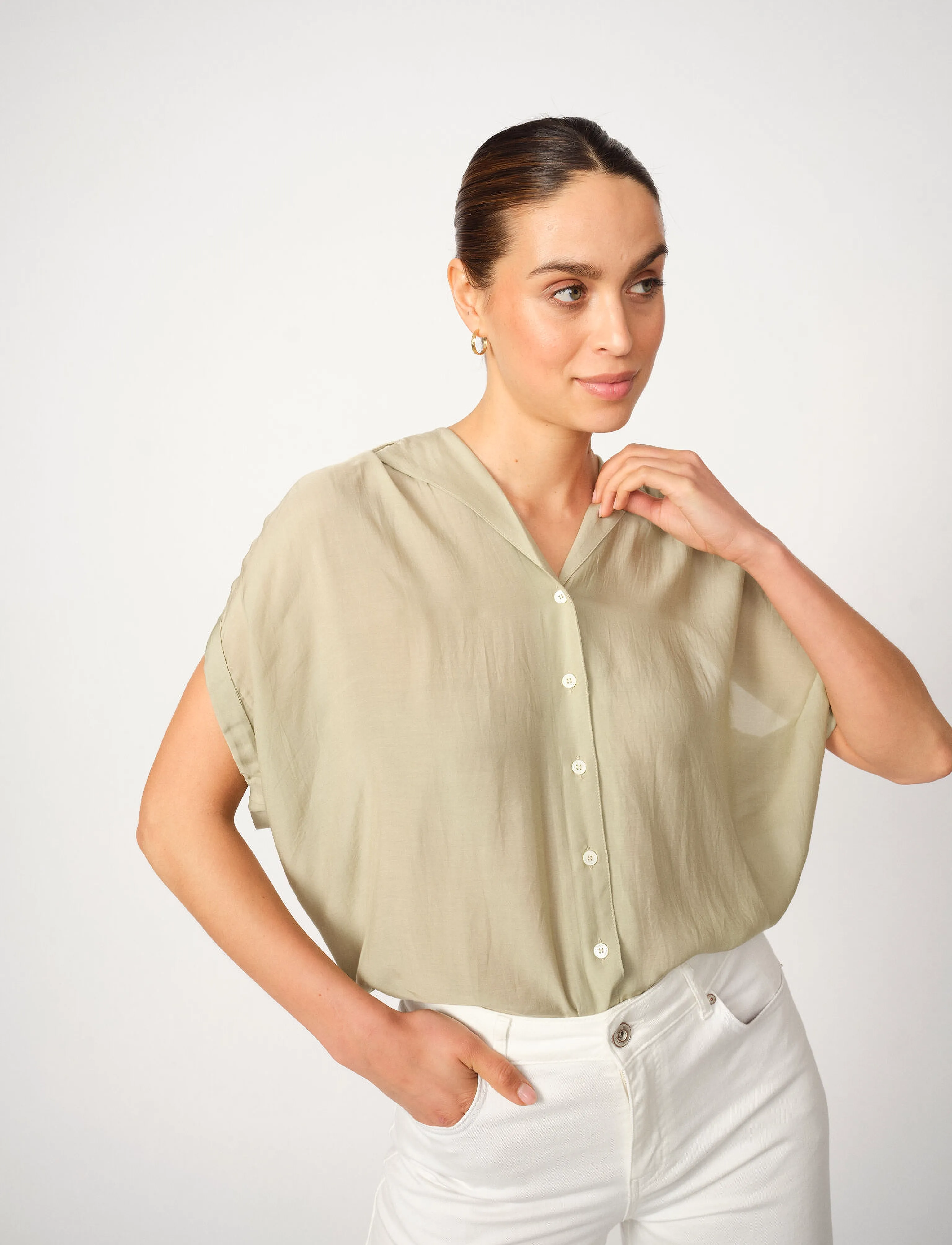 MOS MOSH - MMZuno SL Blouse - varrukateta pluusid - moss gray - 3