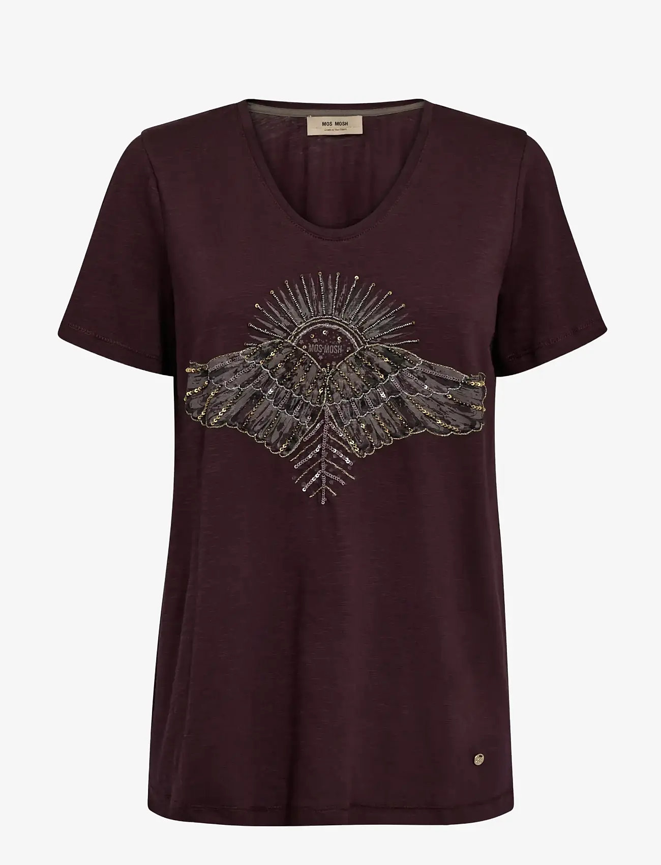 MOS MOSH - MMNadine O-SS Deco Tee - t-shirts - fudge - 1