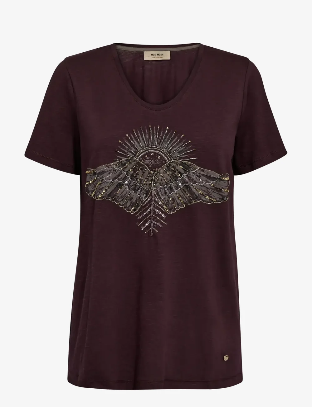 MOS MOSH - MMNadine O-SS Deco Tee - t-shirts - fudge - 1