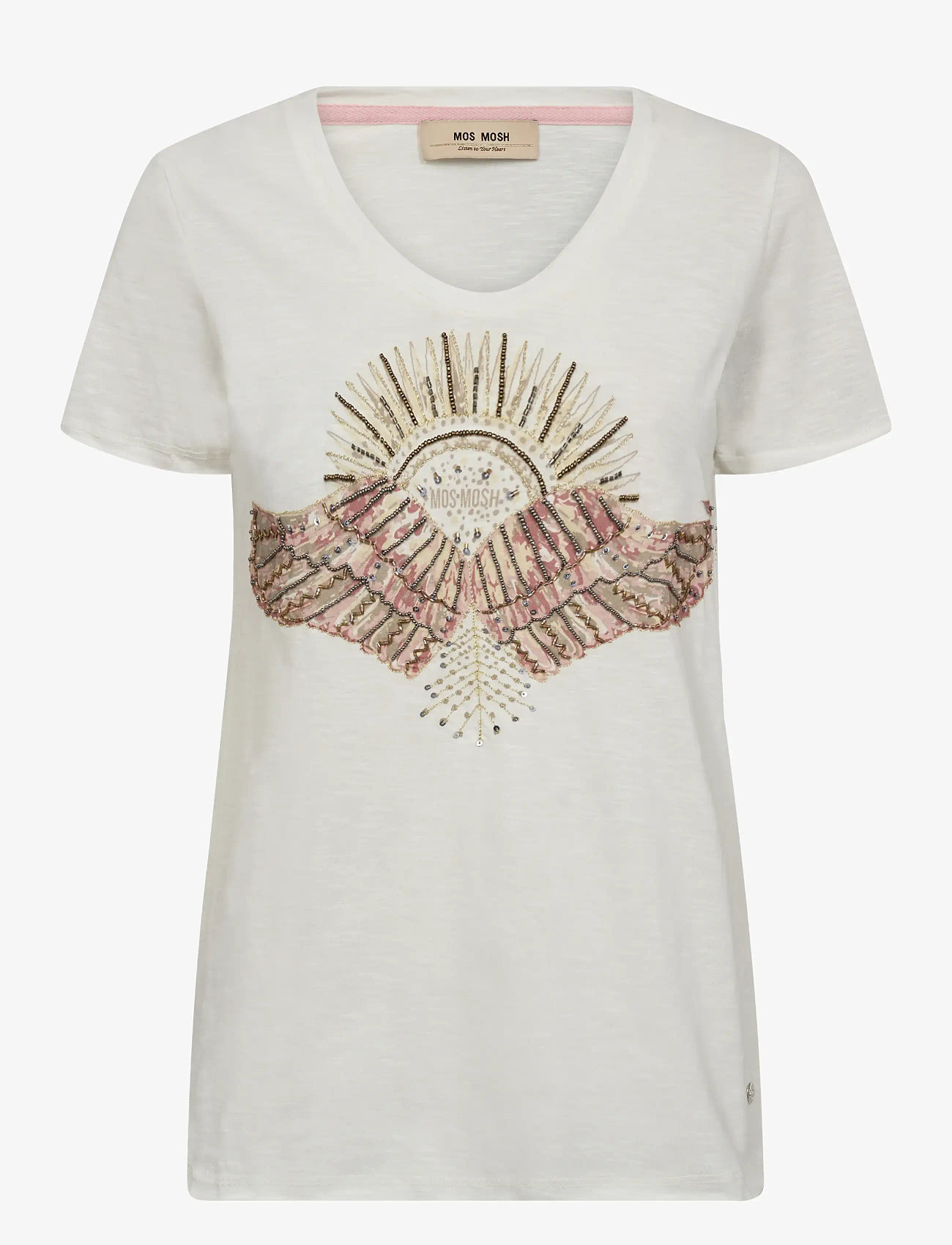 MOS MOSH - MMNadine O-SS Deco Tee - marškinėliai - powder pink - 1