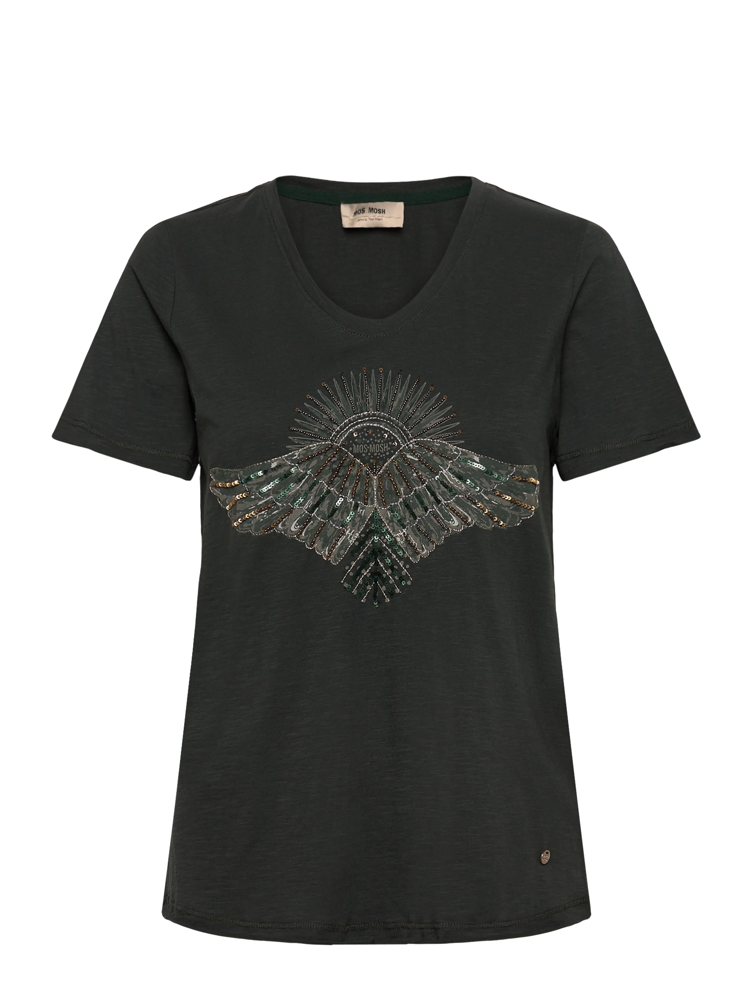MOS MOSH Mmnadine O-Ss Deco Tee, S, Grey, Kjoler > T-Shirt-Kjoler, Dame