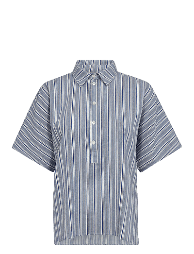 Lowana Friz Stripe Blouse - KortæRmede Bluser