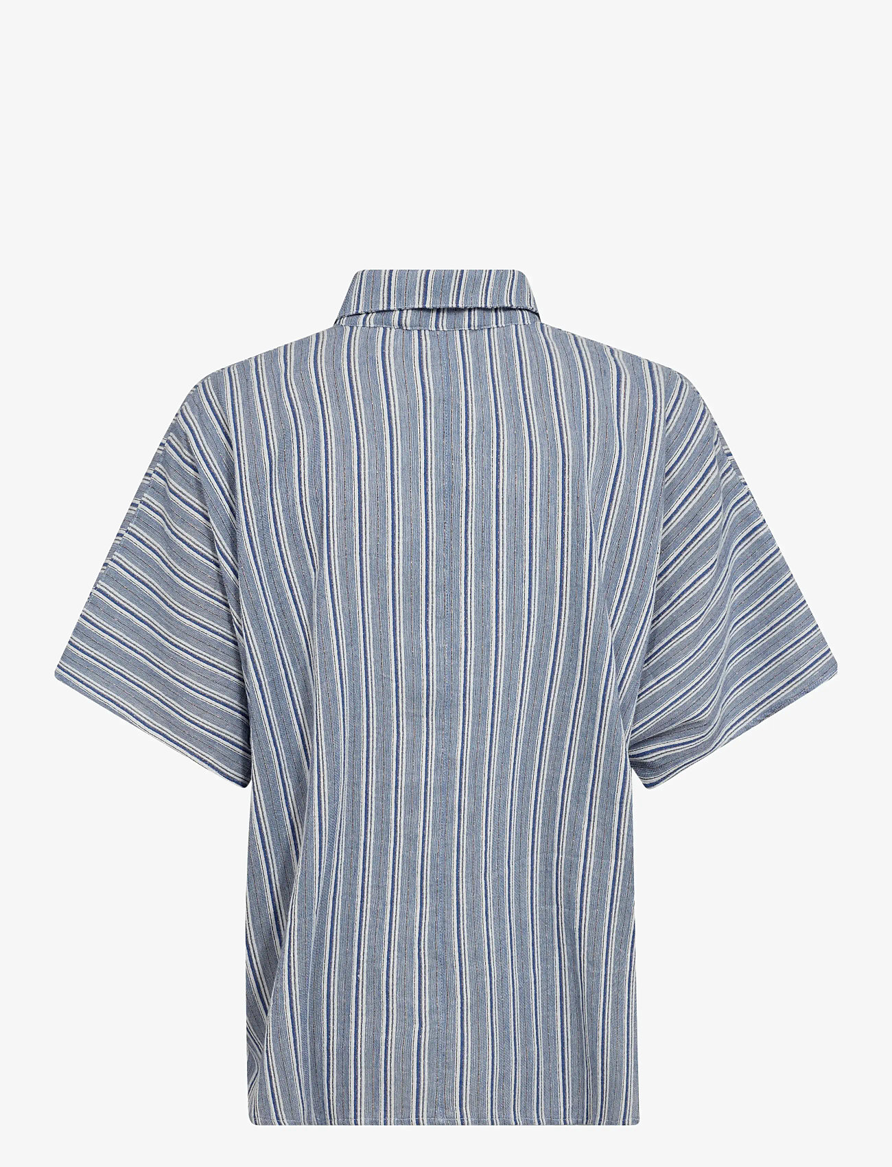 MOS MOSH - MMLowana Friz Stripe Blouse - lühikeste varrukatega pluusid - regatta - 2