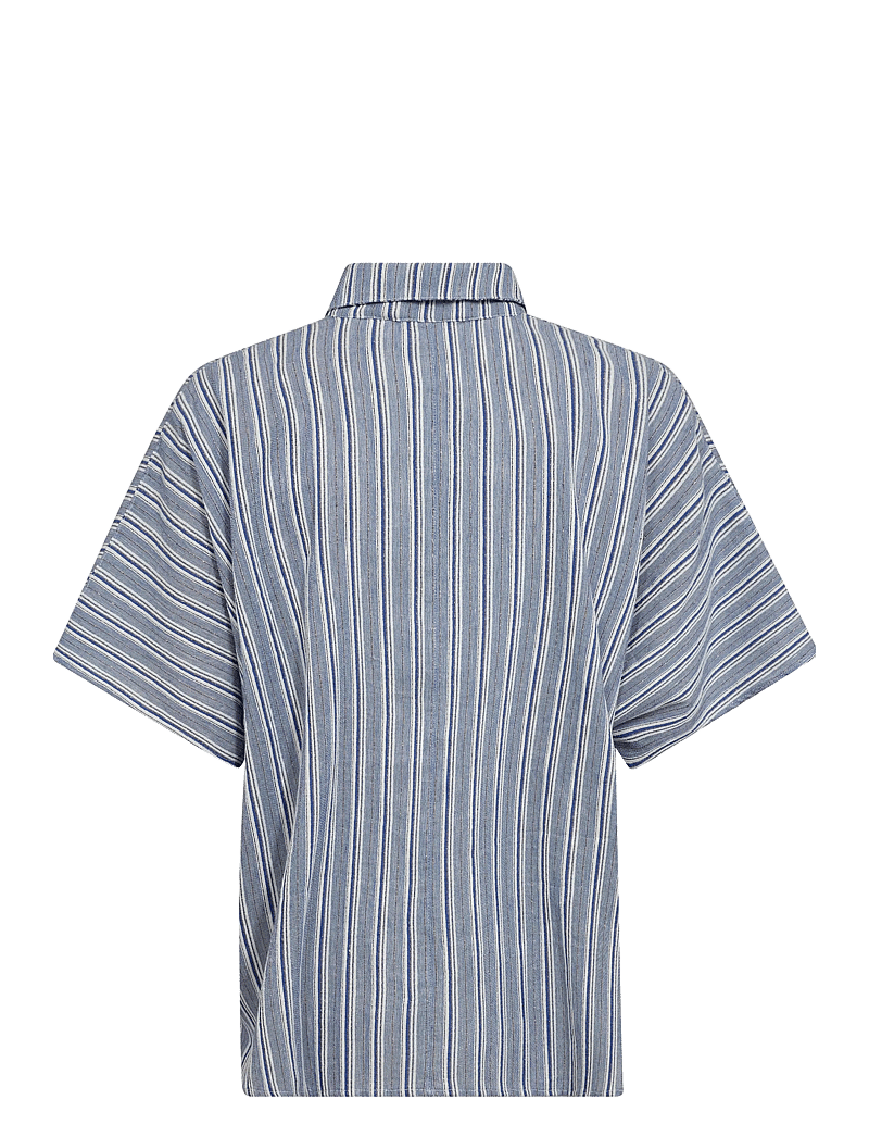 MOS MOSH - MMLowana Friz Stripe Blouse - lühikeste varrukatega pluusid - regatta - 2