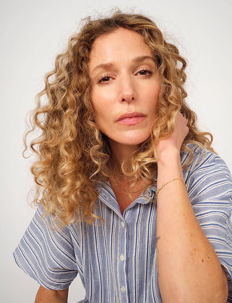 MOS MOSH - MMLowana Friz Stripe Blouse - lühikeste varrukatega pluusid - regatta - 0