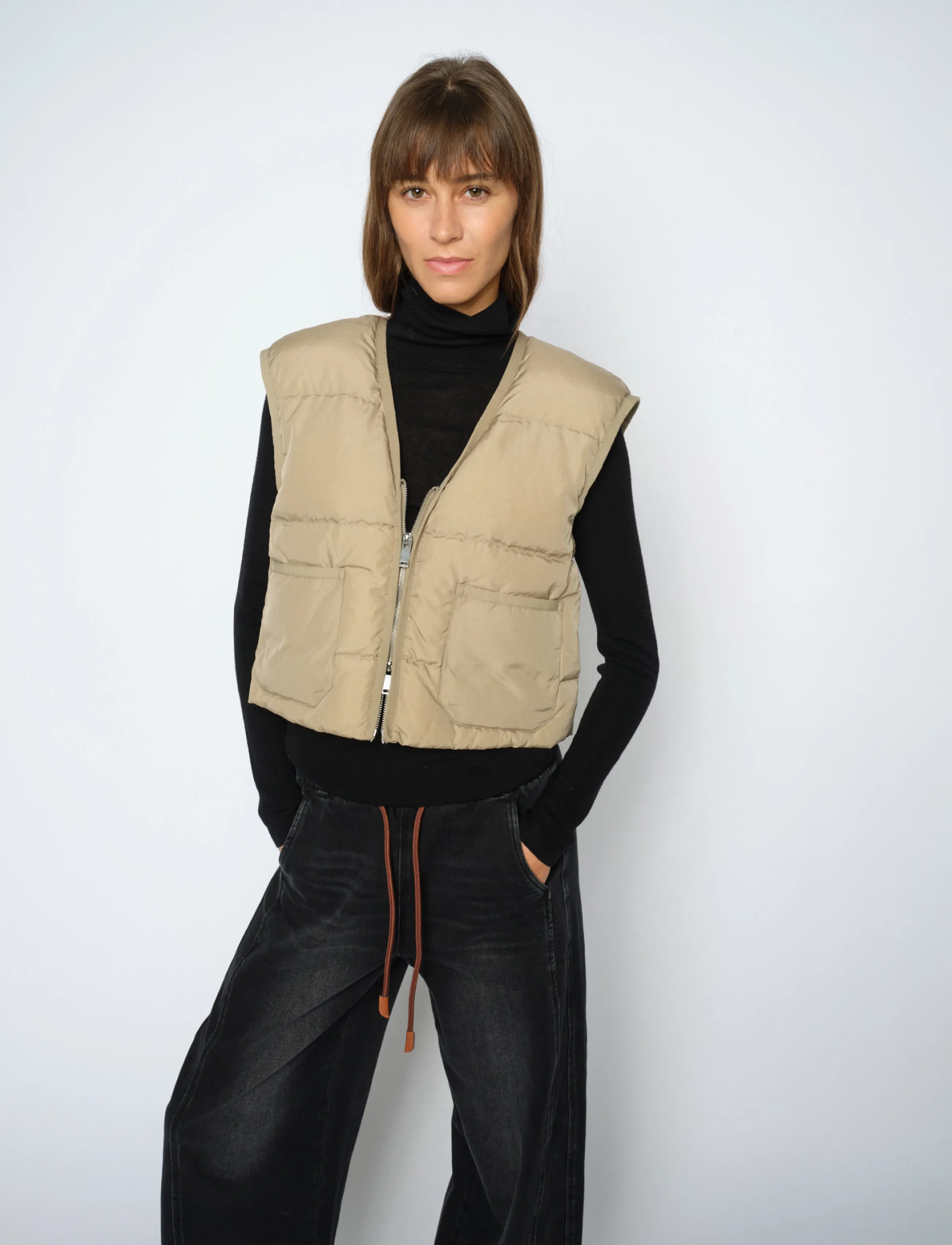 MOS MOSH Mmmanja Down Vest, XL, Beige, Veste > Vatterede Veste, Dame
