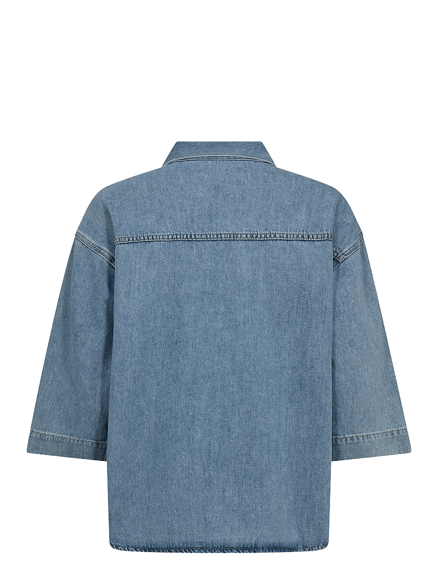 MOS MOSH - MMMerla Deco Shirt - teksasärgid - light blue - 2