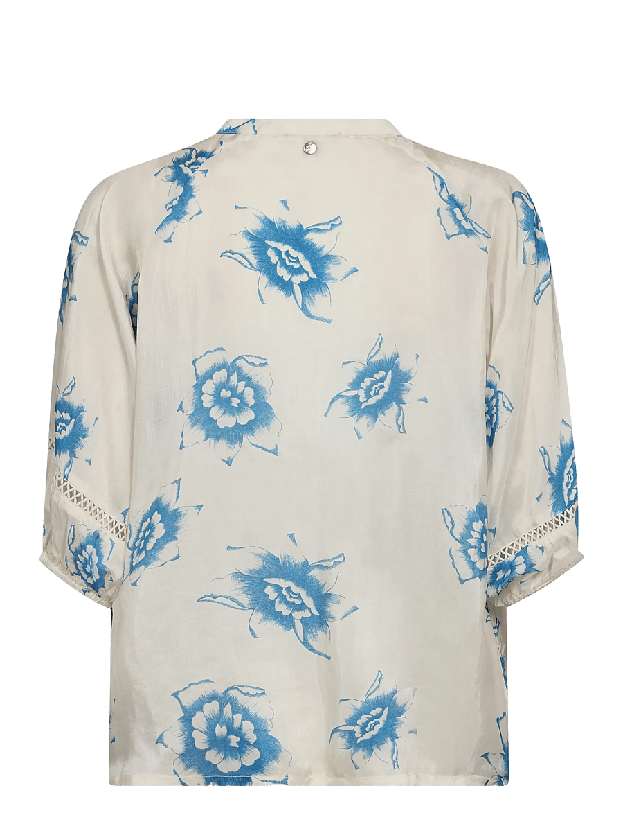 MOS MOSH - MMAleyna Floralisal Blouse - kurzämlige blusen - regatta - 1