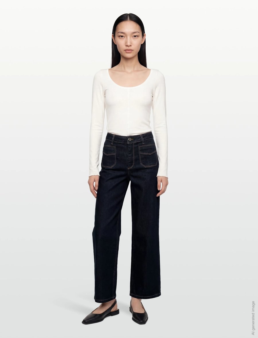 MOS MOSH - MMColette Deluxe Jeans - džinsi ar platām starām - dark blue - 1