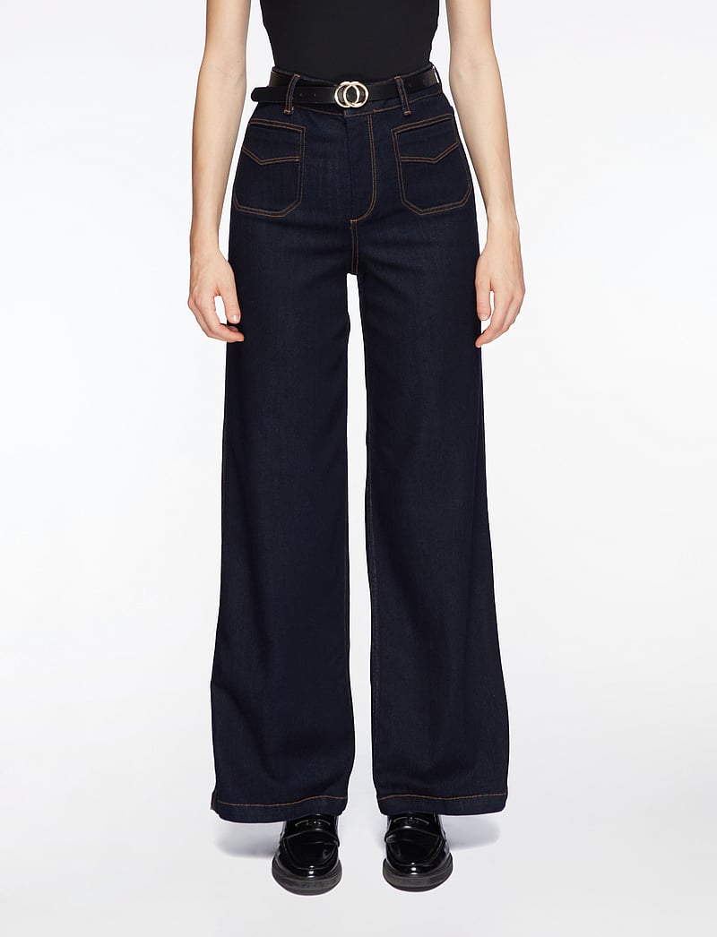 MOS MOSH - MMColette Deluxe Jeans - hosen mit weitem bein - dark blue - 0