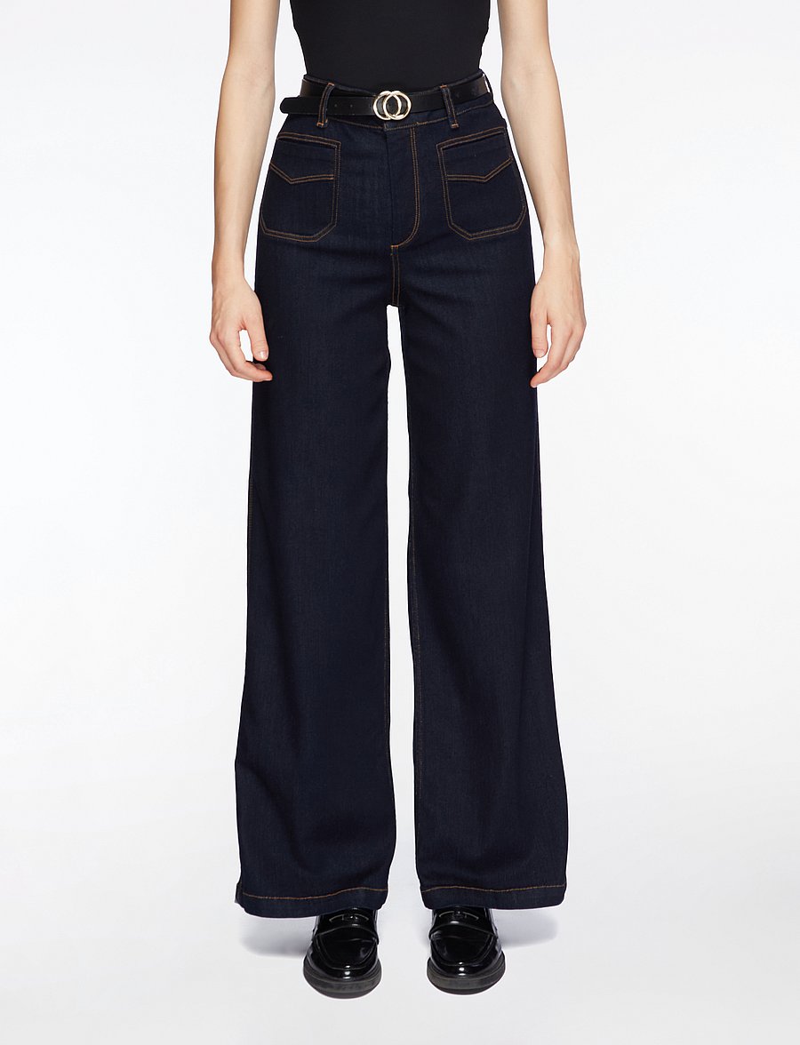 MOS MOSH - MMColette Deluxe Jeans - džinsi ar platām starām - dark blue - 0