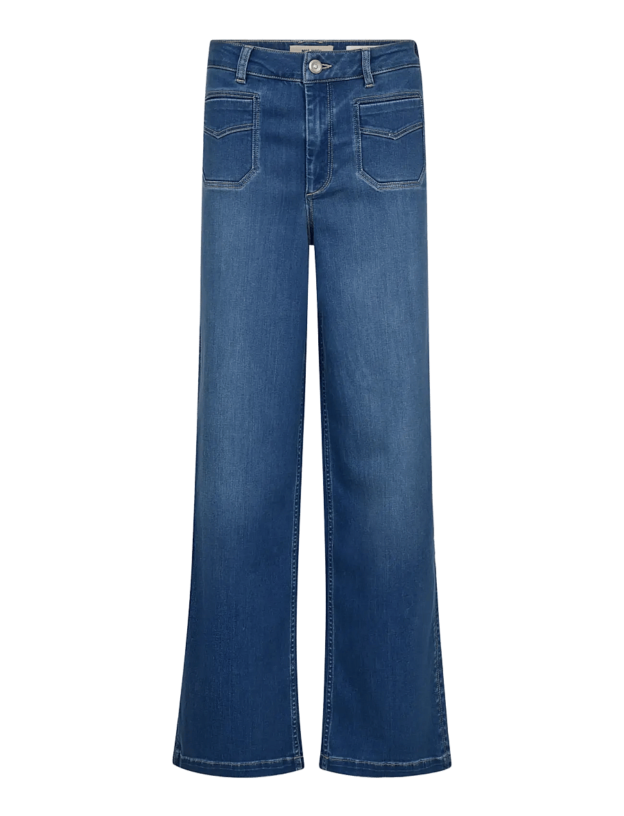 MOS MOSH - MMColette Deluxe Jeans - hosen mit weitem bein - mid blue - 0