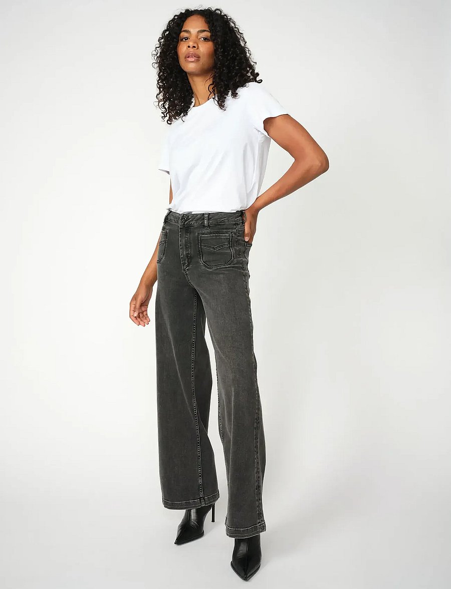 MOS MOSH - MMColette Deluxe Jeans - hosen mit weitem bein - grey - 0