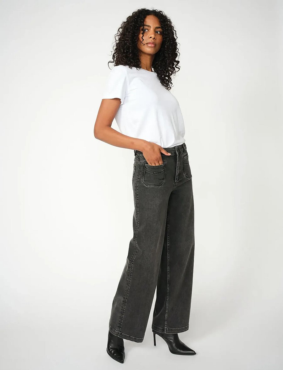 MOS MOSH - MMColette Deluxe Jeans - hosen mit weitem bein - grey - 3