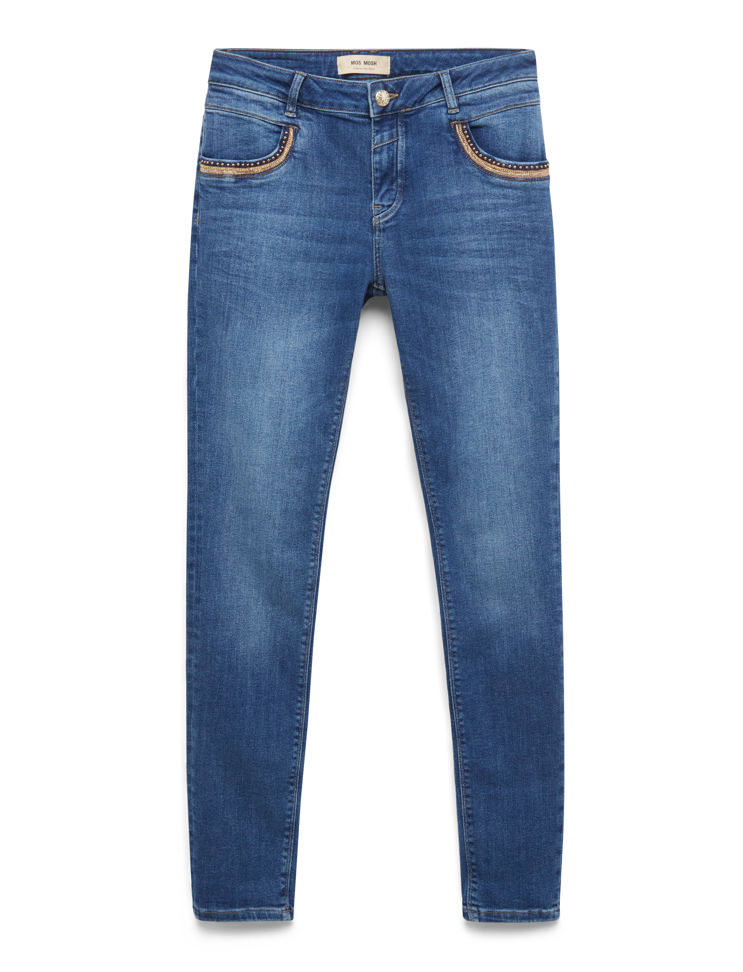 MOS MOSH MMNaomi Ricamo Jeans - Kitsad teksad - MID BLUE / blue