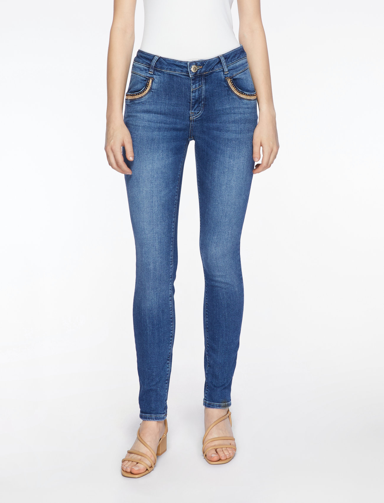 MOS MOSH - MMNaomi Ricamo Jeans - mid blue - 0