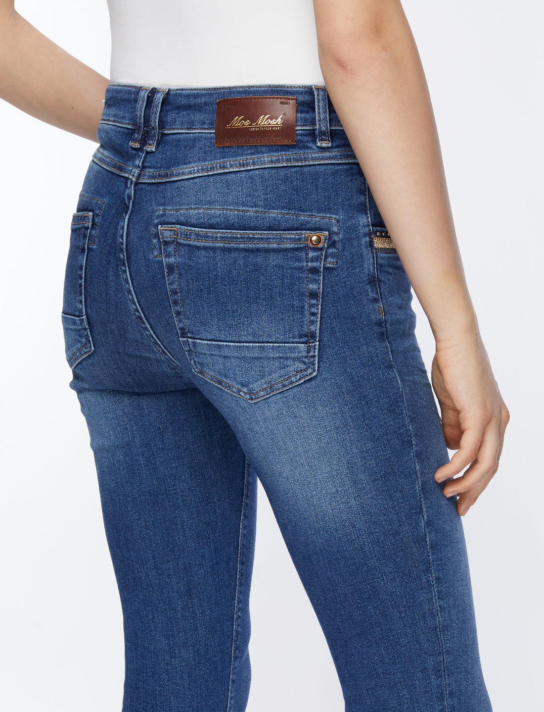 MOS MOSH - MMNaomi Ricamo Jeans - slim jeans - mid blue - 5