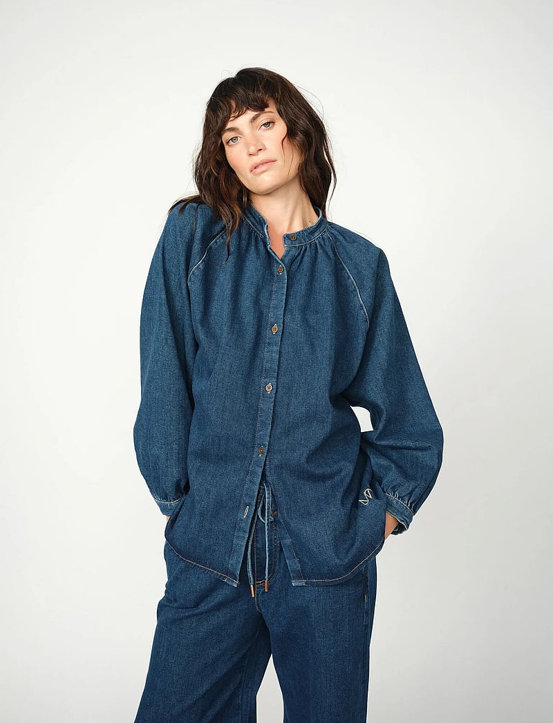 MOS MOSH - MMBello Denim Shirt - teksasärgid - dark blue - 0