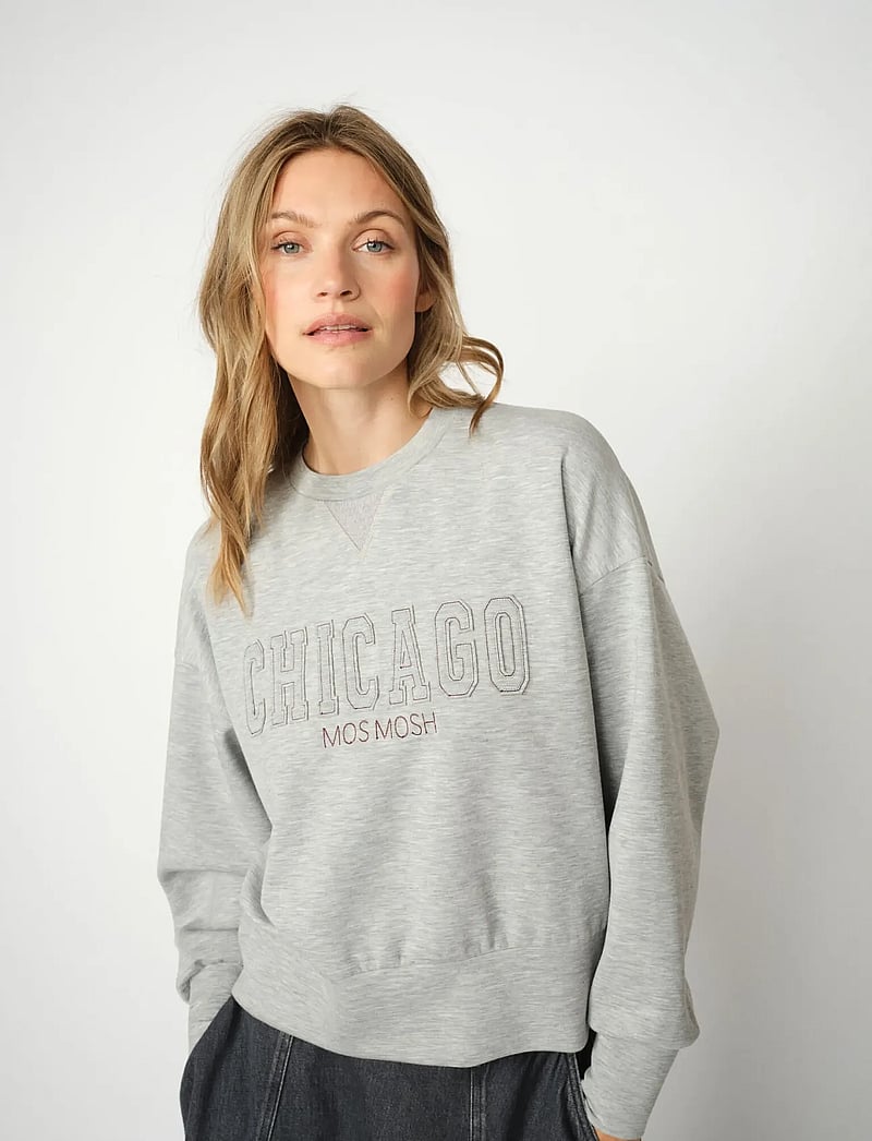 MOS MOSH - MMRenzi O-LS Sweatshirt - modetrender - grey melange - 0