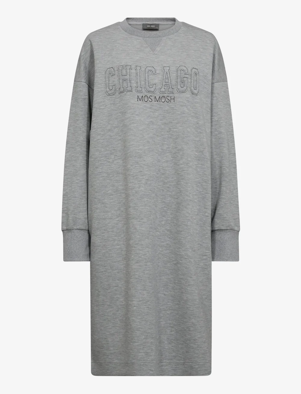 MOS MOSH - MMRenzi O-LS Sweatdress - t-shirt-kleider - grey melange - 0