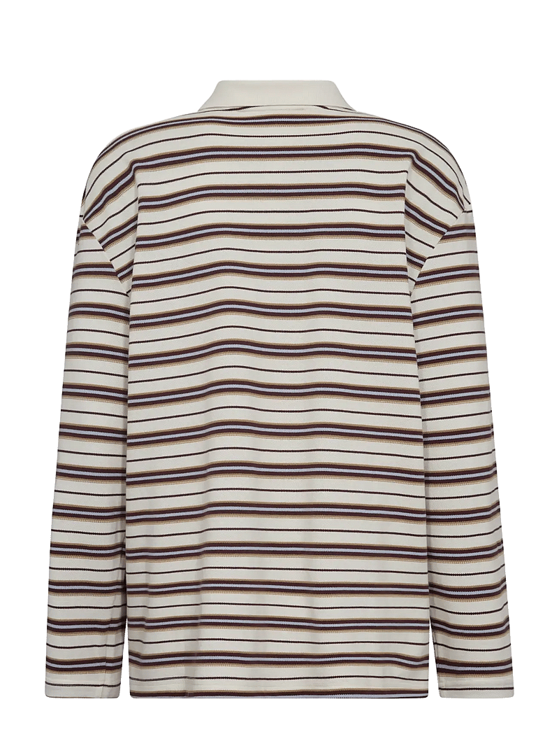 MOS MOSH - MMRossett LS Stripe Polo Tee - långärmade toppar - brunnera blue - 1