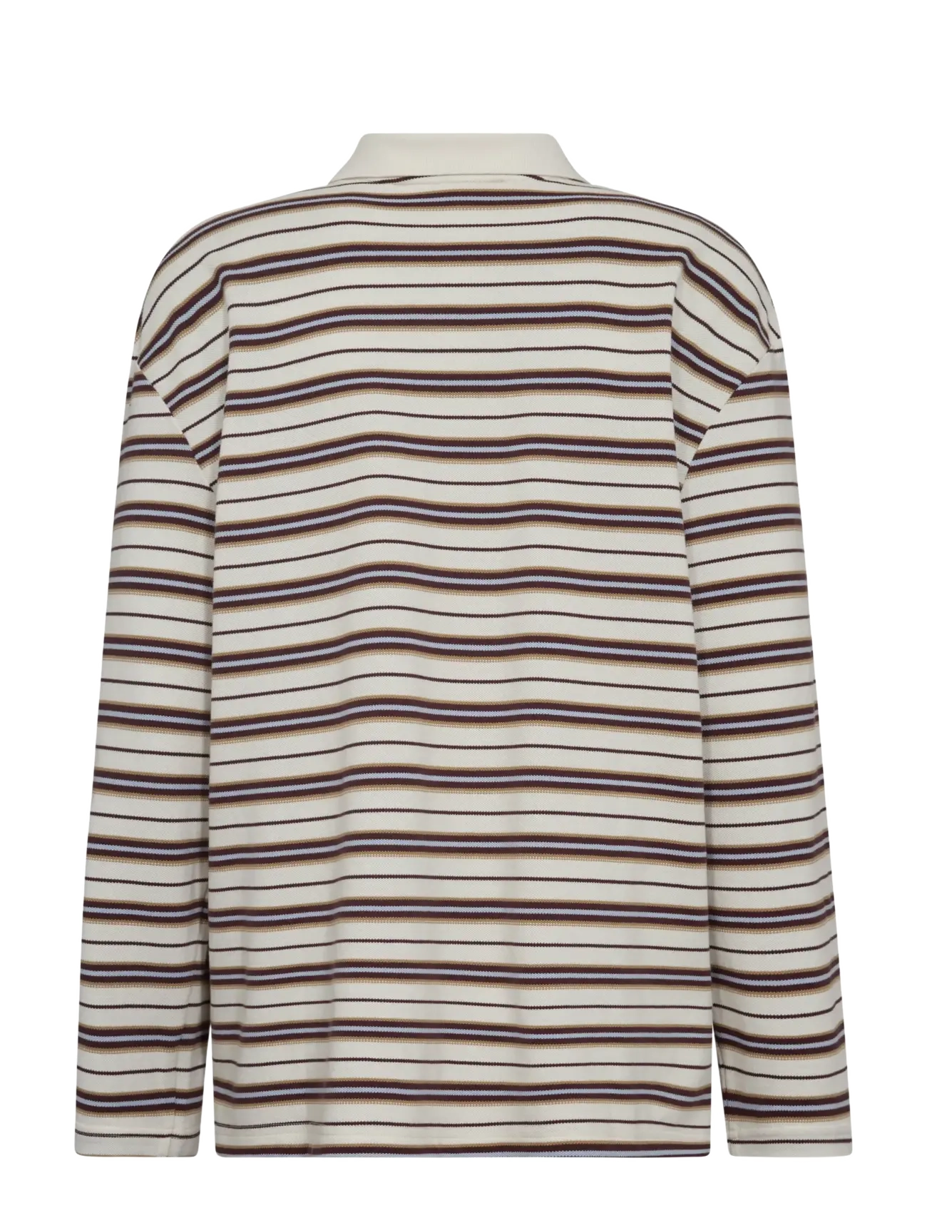 MOS MOSH - MMRossett LS Stripe Polo Tee - long-sleeved tops - brunnera blue - 1