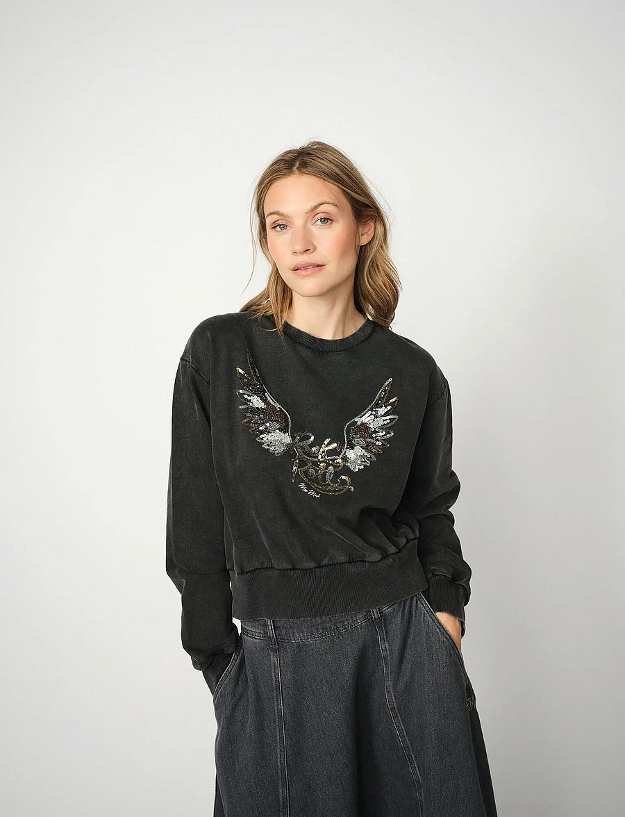 MOS MOSH - MMCosette O-LS Deco Sweatshirt - sweatshirts - phantom - 0