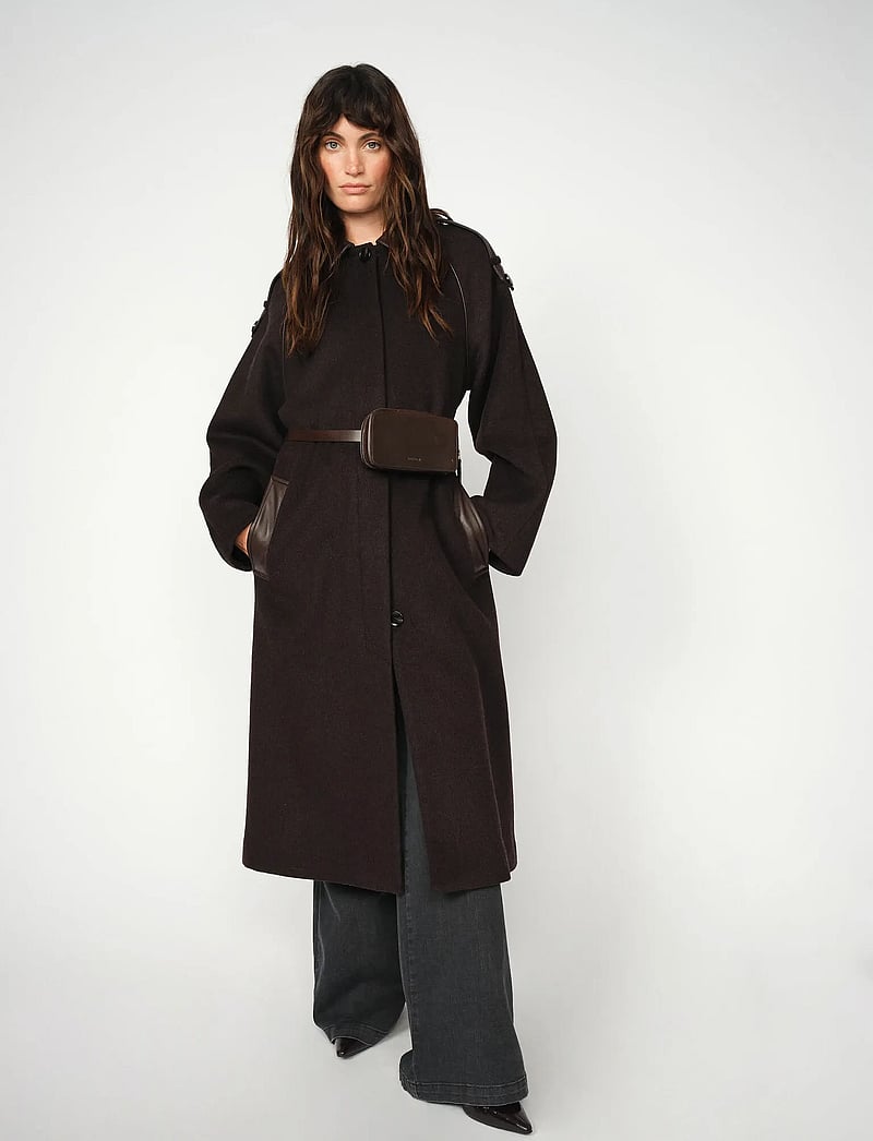 MOS MOSH - MMEva Wool Coat - talvejoped - chocolate torte - 0
